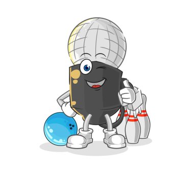 the mic play bowling illustration. character vecto