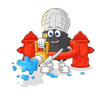 the mic firefighter vector. cartoon characte