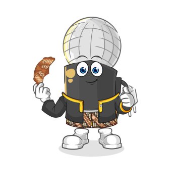 the mic Javanese character. cartoon mascot vecto