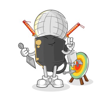 the mic ninja cartoon. character vecto