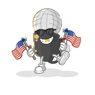 the mic american youth cartoon mascot vecto