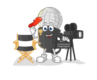 the mic director mascot. cartoon vecto