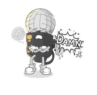 the mic very pissed off illustration. character vecto