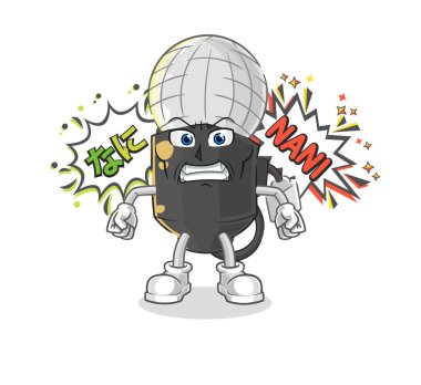the mic anime angry vector. cartoon characte