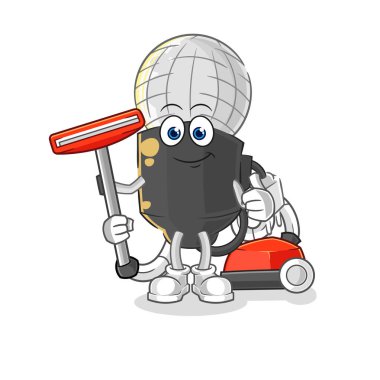 the mic clean with a vacuum . character vecto