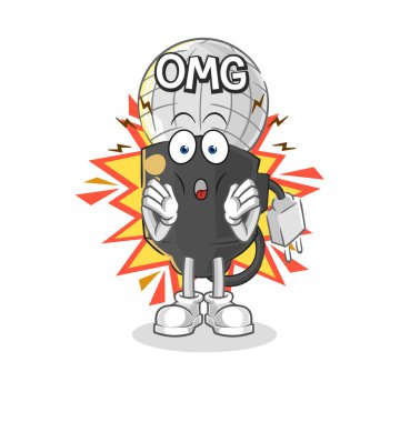 the mic Oh my God vector. cartoon characte