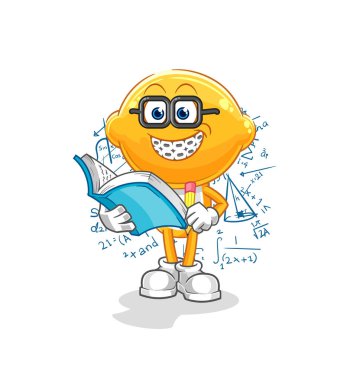 the lemon head geek cartoon. cartoon mascot vecto
