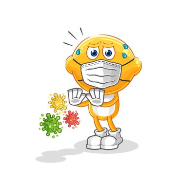 the lemon head refuse viruses cartoon. cartoon mascot vecto