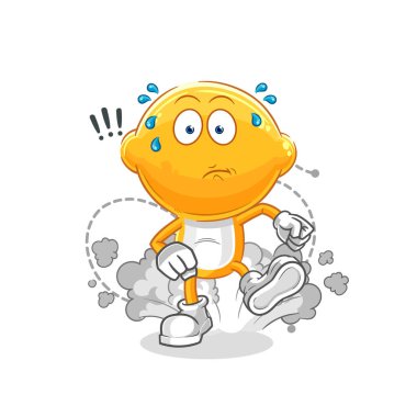 the lemon head running illustration. character vecto