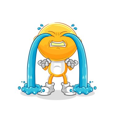 the lemon head crying illustration. character vecto