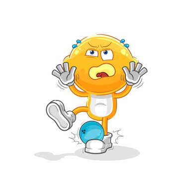 the lemon head hiten by bowling cartoon. cartoon mascot vecto