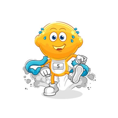 the lemon head runner character. cartoon mascot vecto