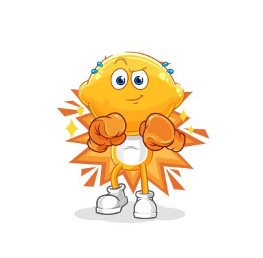 the lemon head boxer character. cartoon mascot vecto