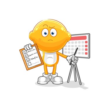 the lemon head schedule list vector. cartoon characte