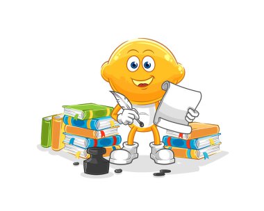 the lemon head writer vector. cartoon characte