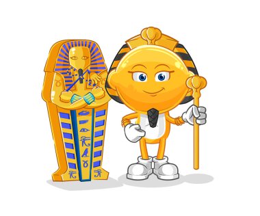 the lemon head ancient egypt cartoon. cartoon mascot vecto