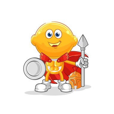 the lemon head spartan character. cartoon mascot vecto