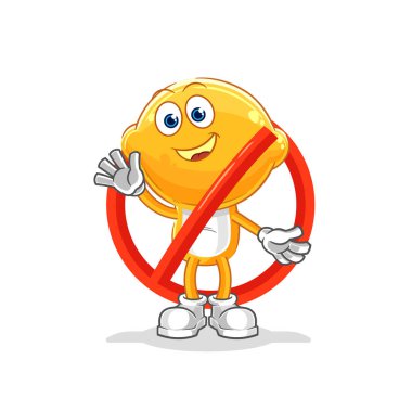 the say no to lemon head mascot. cartoon vecto