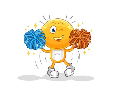 the lemon head cheerleader cartoon. cartoon mascot vecto