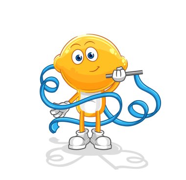 the lemon head Rhythmic Gymnastics mascot. cartoon vecto