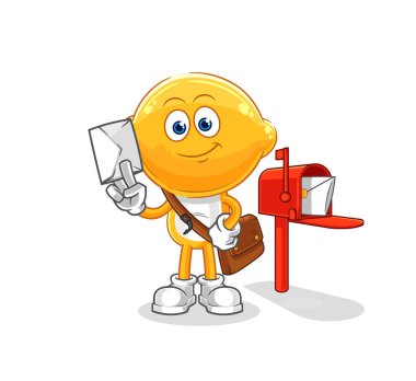 the lemon head postman vector. cartoon characte