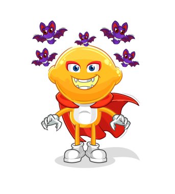 the lemon head Dracula illustration. character vecto