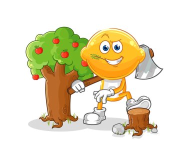 the lemon head Carpenter illustration. character vecto