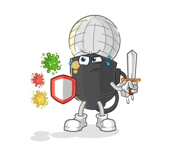 Mic Viruses Cartoon Cartoon Mascot Vecto — Stockvektor