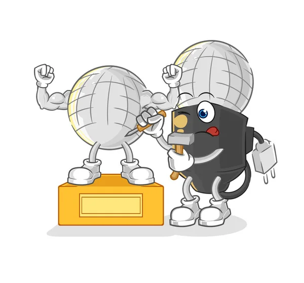 Mic Sculptor Character Cartoon Mascot Vecto — Archivo Imágenes Vectoriales