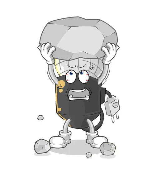 Mic Lifting Rock Cartoon Character Vecto — Stockový vektor