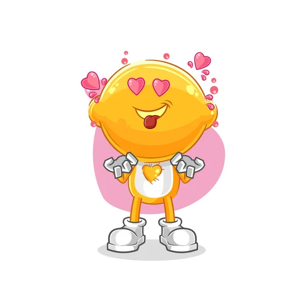 Lemon Head Fallin Love Vector Cartoon Characte — ストックベクタ