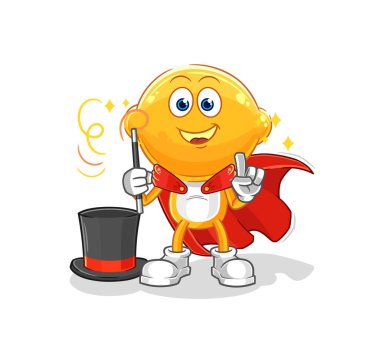the lemon head magician illustration. character vecto