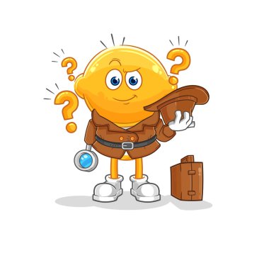 the lemon head detective vector. cartoon characte