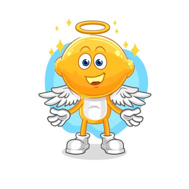 the lemon head angel with wings vector. cartoon characte