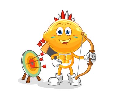 the lemon head native american tribe. cartoon mascot vecto