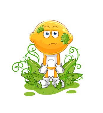 the lemon head waiting too long mascot. cartoon vecto