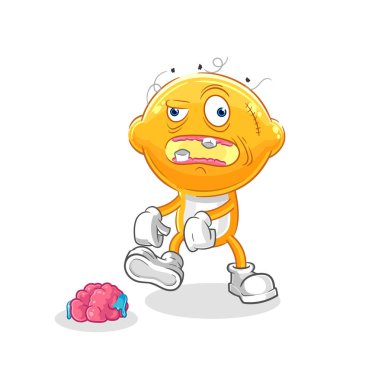 the lemon head zombie character.mascot vecto
