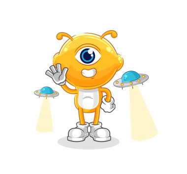 the lemon head alien cartoon mascot vecto