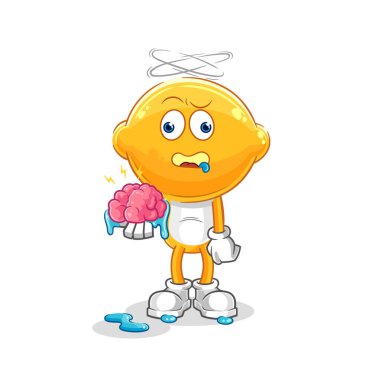 the lemon head no brain vector. cartoon characte