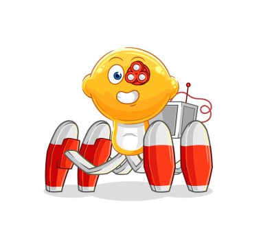 the lemon head future robot vector. cartoon characte