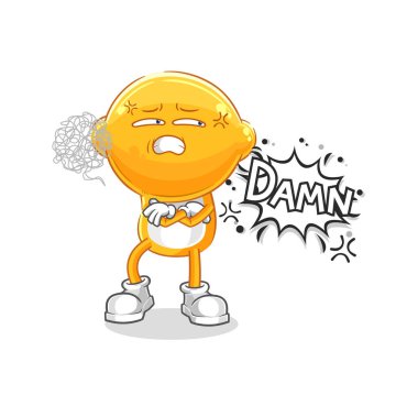 the lemon head very pissed off illustration. character vecto