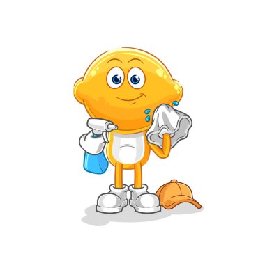the lemon head cleaner vector. cartoon characte