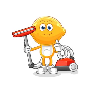 the lemon head clean with a vacuum . character vecto