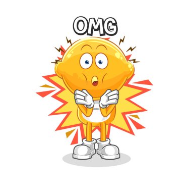 the lemon head Oh my God vector. cartoon characte