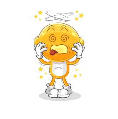 the lemon head dizzy head mascot. cartoon vecto