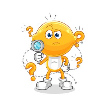 the lemon head searching illustration. character vecto