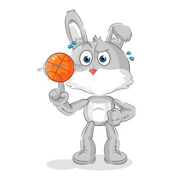 the rabbit playing basket ball mascot. cartoon vecto