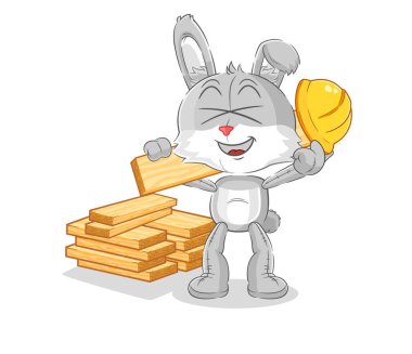 the rabbit builder vector. cartoon characte