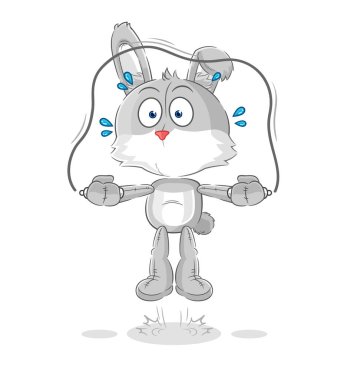 the rabbit jump rope exercise. character vecto