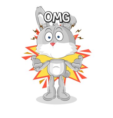 the rabbit Oh my God vector. cartoon characte